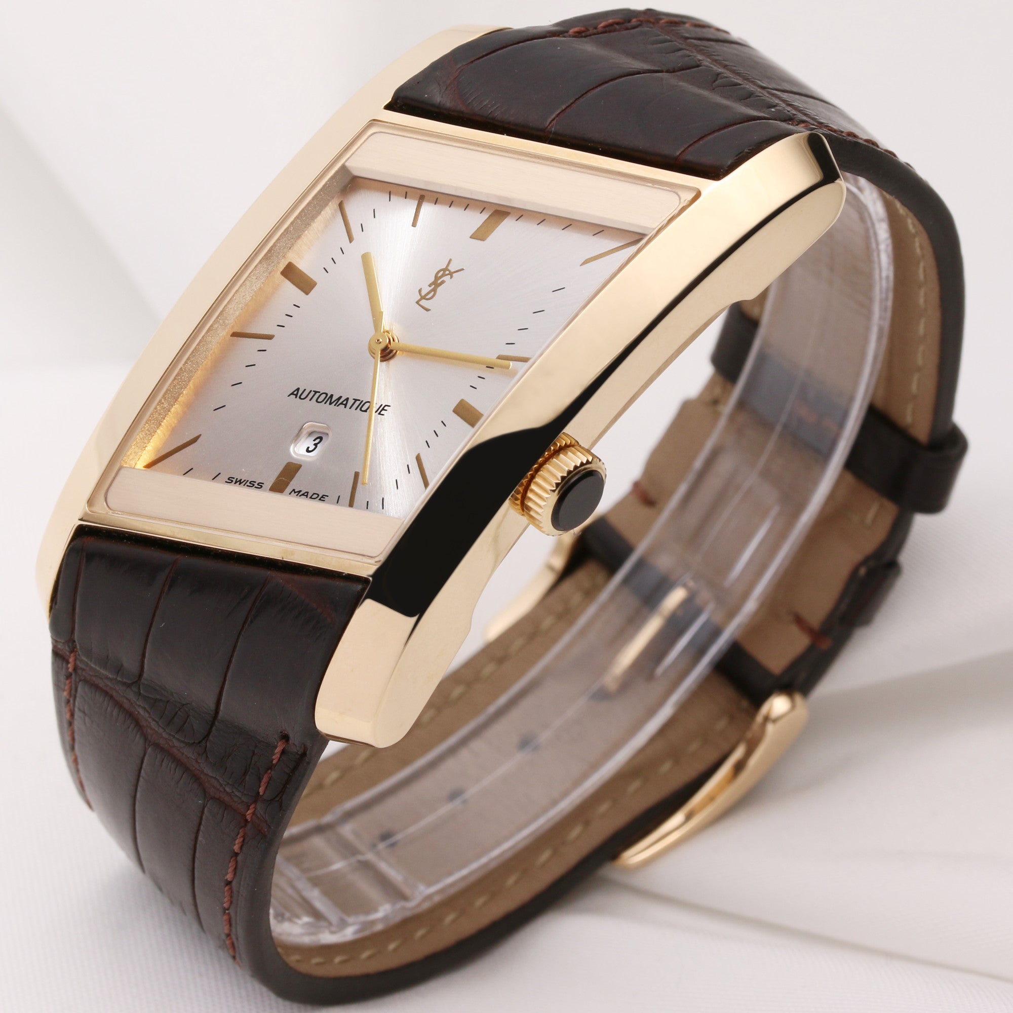 Yves Saint Laurent 18K Yellow Gold Second Hand Watch Collectors 3