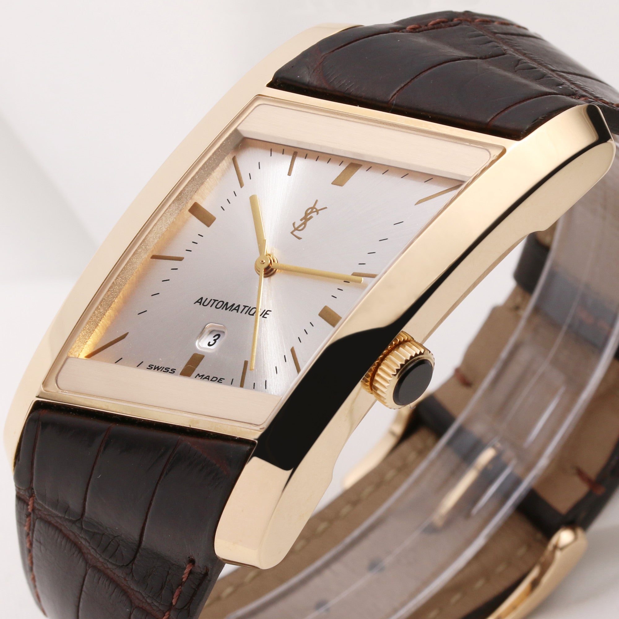 Yves Saint Laurent 18K Yellow Gold Second Hand Watch Collectors 4