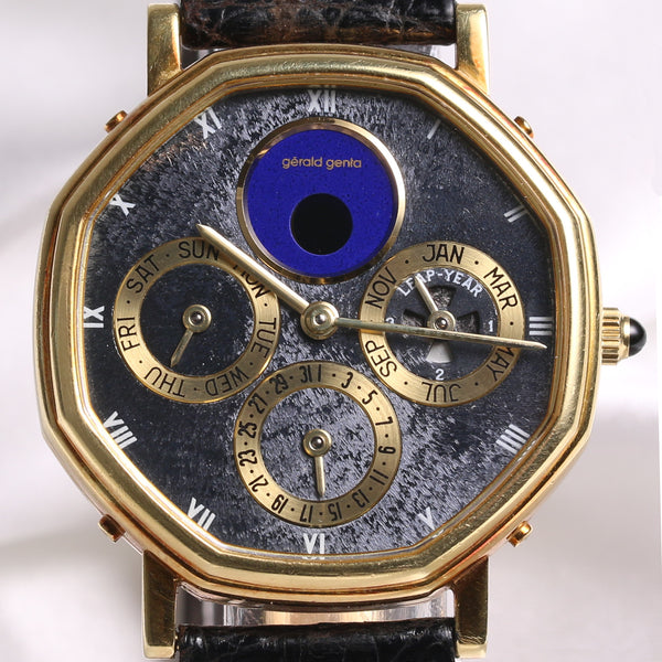 gerald_genta_perpetual_calendar_28407_18k_yellow_gold_meteorite_dial_second_hand_watch_collectors_2_