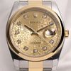 rolex_datejust_116203_steel_gold_diamond_jubilee_dial_second_hand_watch_collectors_2