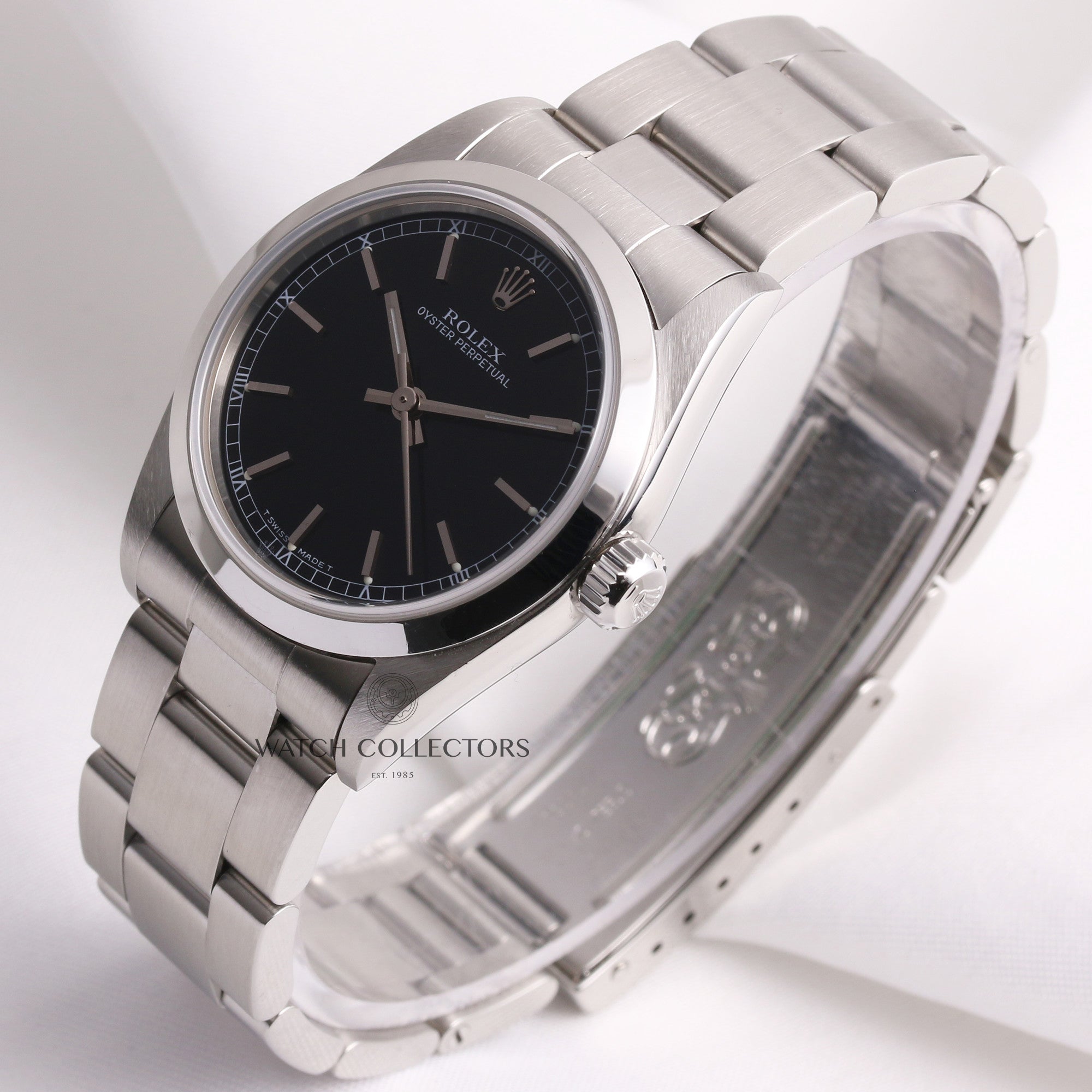 rolex_midsize_oyster_perpetual_black_dial_77080_stainless_steel_second_hand_watch_collectors_3