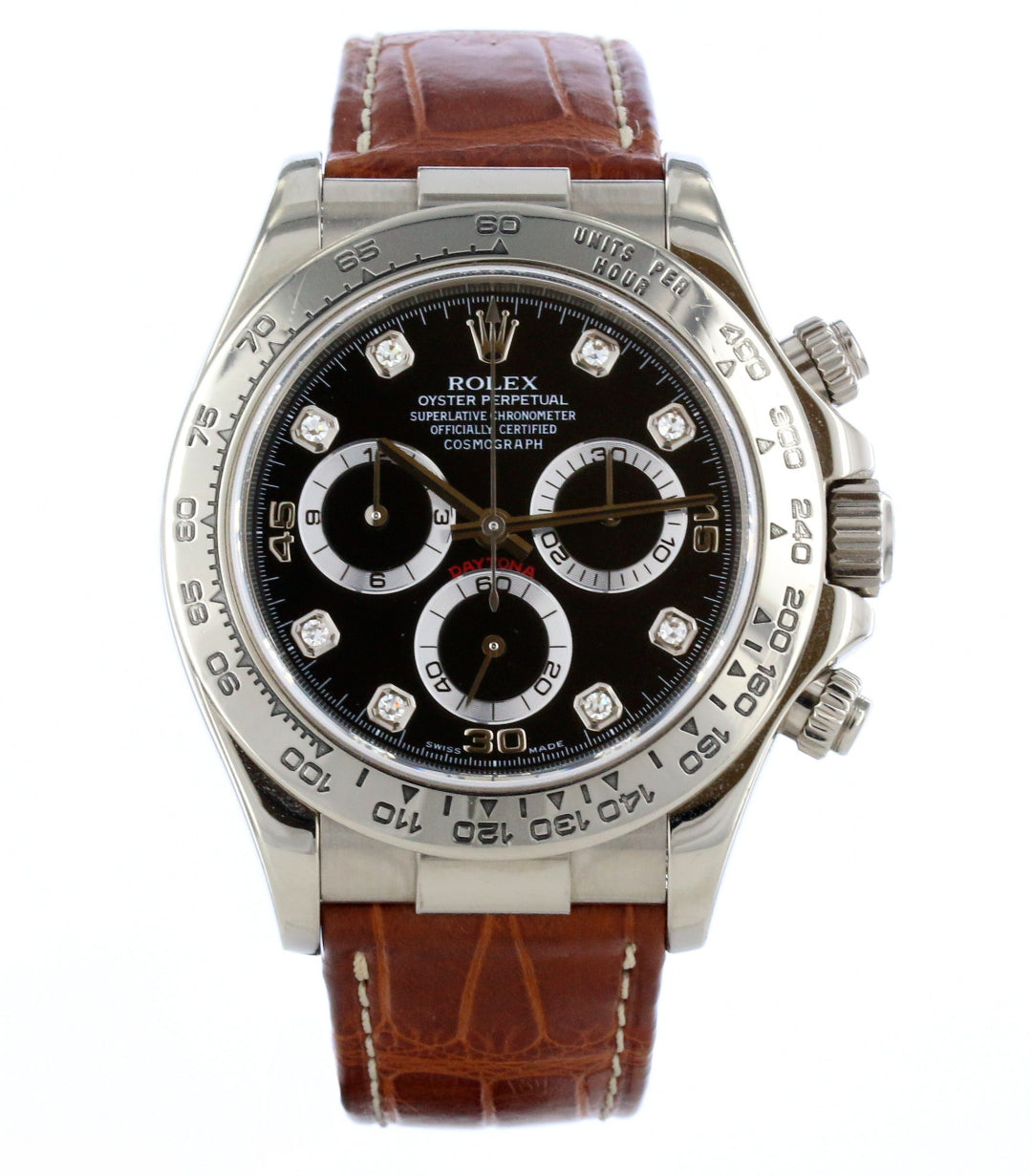 Rolex Daytona 116519 18K White Gold Diamond – Watch Collectors